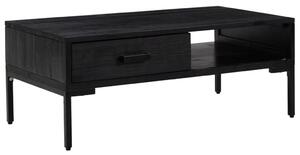 Konferenčný stolík, čierny 90x50x35 cm, borovicový masív