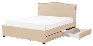 Manželská posteľ 160 cm MONTHY (s roštom a úl. priestorom) (béžová). Vlastná spoľahlivá doprava až k Vám domov. 1007377