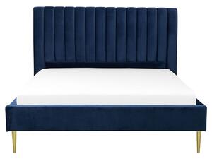 Manželská posteľ 160 cm MASALA (s roštom) (modrá). Vlastná spoľahlivá doprava až k Vám domov. 1007336