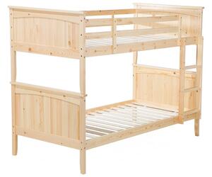 Poschodová posteľ 90 cm RADIN (s roštom) (svetlé drevo). Vlastná spoľahlivá doprava až k Vám domov. 1007444