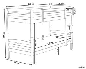 Poschodová posteľ 90 cm RESPOND (s roštom) (svetlé drevo). Vlastná spoľahlivá doprava až k Vám domov. 1007448