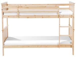 Poschodová posteľ 90 cm RADIN (s roštom) (svetlé drevo). Vlastná spoľahlivá doprava až k Vám domov. 1007444