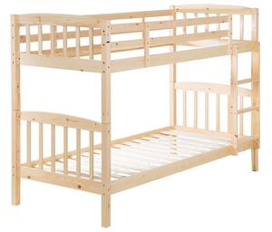 Poschodová posteľ 90 cm REWIND (s roštom) (svetlé drevo). Vlastná spoľahlivá doprava až k Vám domov. 1007471