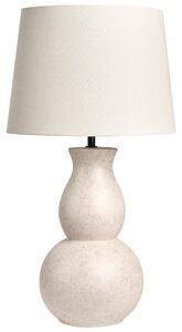 Stolná lampa svetlobéžová keramický podstavec ľanové tienidlo škandinávsky štýl obývacia izba spálňa