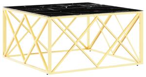 Konferenčný stolík zlatý 80x80x40 cm nerezová oceľ a sklo