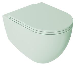 Isvea INFINITY závesná WC misa, Rimless, 36,5x53cm, zelená mint