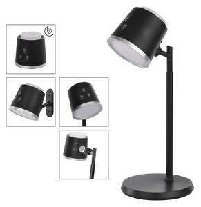 Čierna LED stolová nabíjacia magnetická lampa Abbie 4v1 6W – LED lampičky a baterky > Stolové LED lampičky