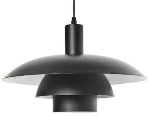 Závesná lampa čierna kovová viacúrovňový dizajn vintage mid-century štýl kuchyňa jedáleň