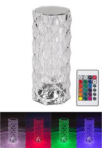 Priehľadná LED RGB nabíjacia lampa Siggy 1,5W s DO – LED lampičky a baterky > Stolové LED lampičky