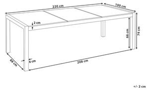 Záhradný stôl Grosso 220 (priehľadná) (tvrdené sklo). Vlastná spoľahlivá doprava až k Vám domov. 1010198