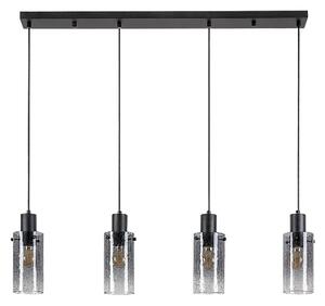 Čierny závesný luster Fumea pre žiarovku 4x E27 – LED lustre a svietidlá > Lustre
