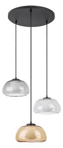 Čierny závesný luster Elowen pre žiarovku 3x G9 – LED lustre a svietidlá > Lustre