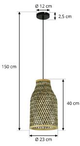 Lindby Matvi závesné svietidlo Ø 40 cm z bambusu