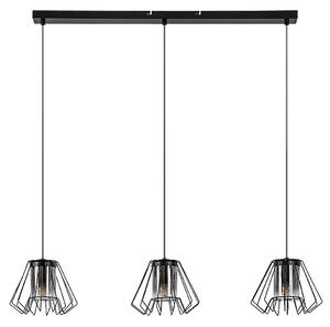 Čierny závesný luster Emerencia pre žiarovku 3x E27 – LED lustre a svietidlá > Lustre