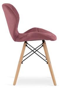 SUPPLIES LAGO Jedálenská velúrová stolička - tmavo ružová