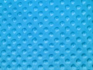 Biante Hrejivé posteľné obliečky Minky 3D bodky MKP-034 Modré Predĺžené 140x220 a 70x90 cm