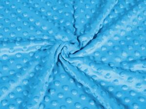 Biante Detská obojstranná deka Minky bodky/Polar MKP-034 Modrá 100x150 cm