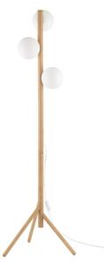 Stojacia lampa Estera Wood s dekorom dreva pre žiarovku 3x G9 – LED lampičky a baterky > Stojacie LED lampy