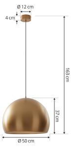 Závesné svietidlo Lucande LED Lythara, zlatá farba, Ø 50 cm, hliník