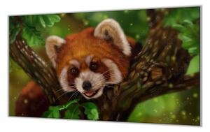 Ochranná doska panda červená na strome - 52x60cm / ANO