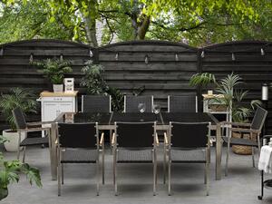 Záhradná jedálenská sada Grosso (čierna) (ratanové stoličky) (pre 8 osôb) (kameň). Vlastná spoľahlivá doprava až k Vám domov. 1011646