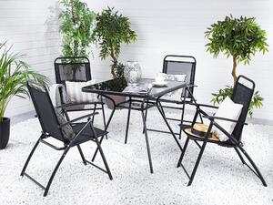 Záhradná jedálenská sada Love (čierna) (4 stoličky). Vlastná spoľahlivá doprava až k Vám domov. 1011671