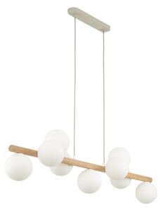 Závesný luster Estera Wood s dekorom dreva pre žiarovky 9x G9 – LED lustre a svietidlá > Lustre