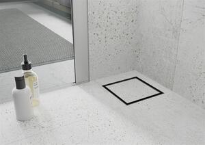 Mexen Flat nerezová podlahová vpusť 12x12 cm, čierna, 1710012