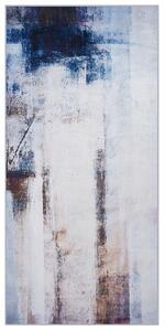 Koberec hnedý viacfarebný 80 x 150 cm abstraktná 3D potlač s krátkym vlasom moderný