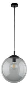 Čierny závesný luster Esme s dymovým tienidlom 350mm pre žiarovku E27 – LED lustre a svietidlá > Lustre