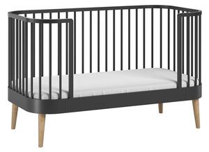 Luxusná detská postieľka s matracom PRINCIPAL 140x70 cm čierna
