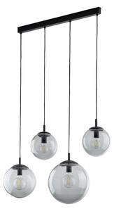 Čierny závesný luster Esme s dymovými tienidlami pre žiarovku 4x E27 – LED lustre a svietidlá > Lustre