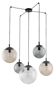 Čierny závesný luster Esme pre žiarovku 5x E27 – LED lustre a svietidlá > Lustre