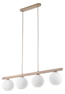 Závesný luster Virlo s dekorom dreva pre žiarovku 4x E14 – LED lustre a svietidlá > Lustre