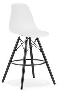 Barová stolička LAMAL biela (čierne nohy)