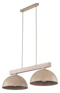 Béžový závesný luster Oslo pre žiarovku 2x E27 – LED lustre a svietidlá > Lustre