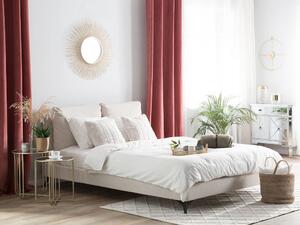 Manželská posteľ 180 cm MELIA (polyester) (béžová) (s roštom). Vlastná spoľahlivá doprava až k Vám domov. 1018551