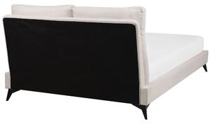 Manželská posteľ 160 cm MELIA (polyester) (béžová) (s roštom). Vlastná spoľahlivá doprava až k Vám domov. 1018550