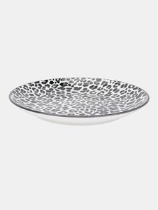Sinsay - Keramické taniere s leopardím vzorom 2 pack - čierna