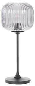 Stolná lampa čierna sivá kov sklo 50 cm nočné svetlo s tienidlom retro spálňa obývacia izba