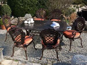 Záhradný stôl 165 cm LIZZI (hliník) (hnedá) (pre 6 osôb). Vlastná spoľahlivá doprava až k Vám domov. 1018819