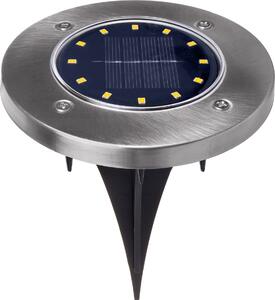Maclean MCE318 LED solárne zemné svetlo so zemným hrotom 12 LED SMD neutrálna biela 4000K 0,7W solárna lampa pre vonkajšie osvetlenie chodníkov záhradné svetlá IP44 (1x kus)