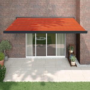 Maison Exclusive – Manuálna markíza, 4 x 3 m, oranžovo-hnedá, s horizontálnymi pruhmi
