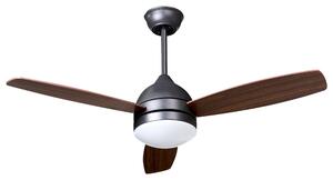 Stropný ventilátor s LED svetlom tmavohnedý syntetický materiál diaľkové ovládanie moderný škandinávsky dizajn obývacia izba