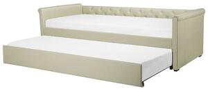 Rozkladacia posteľ 80 cm LISABON (s roštom) (béžová). Vlastná spoľahlivá doprava až k Vám domov. 1022719