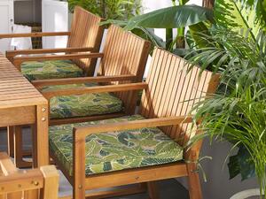 Set 8 ks. záhradných stoličiek SASAN (svetlohnedá) (so zelenými podsedákmi). Vlastná spoľahlivá doprava až k Vám domov. 1022854