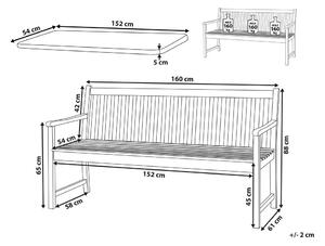 Záhradná lavica 160 cm VESTFOLD (drevo) (tmavočervený podsedák). Vlastná spoľahlivá doprava až k Vám domov. 1022842