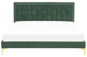 Manželská posteľ 180 cm LIMO (polyester) (tmavozelená) (s roštom). Vlastná spoľahlivá doprava až k Vám domov. 1022884