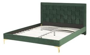 Manželská posteľ 140 cm LIMO (polyester) (tmavozelená) (s roštom). Vlastná spoľahlivá doprava až k Vám domov. 1022886