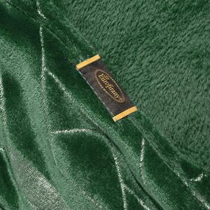 EUROFIRANY Flano deka veľmi jemná na dotyk s lesklou potlačou 150 cm x 200 cm tmavozelená 100 % polyester Varianta: 391491